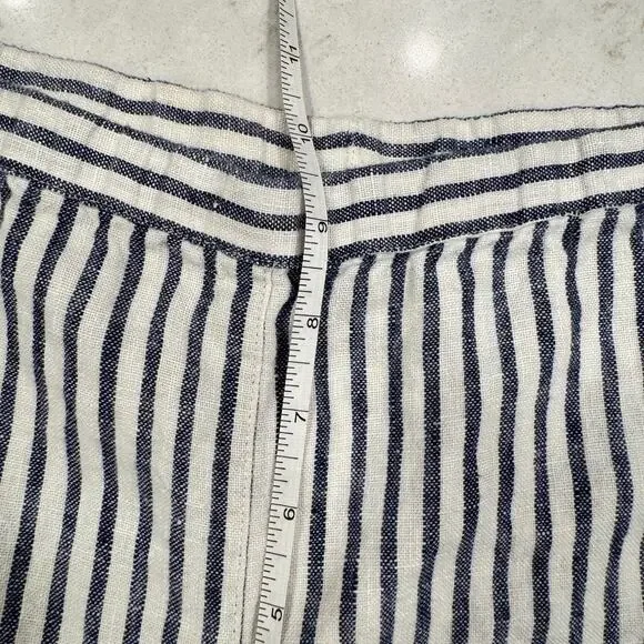 Chico’s Blue & White Striped 100% Linen Coastal Pants Chico's Size 0 Beach - Picture 11 of 16
